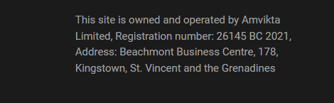 В «подвале» сайта конторы указано, что она находится под регуляцией Сент-Винсента и Гренадин